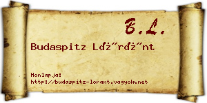 Budaspitz Lóránt névjegykártya